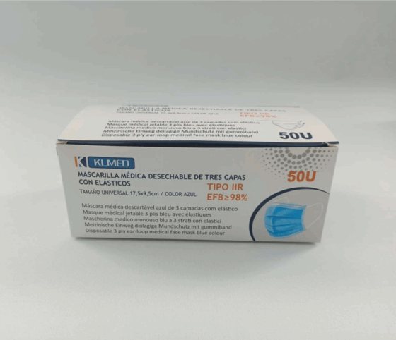 Mascarilla Quirúrgica azul TIPO IIR (40 cajitas de 50 uds - 2.000 uds)