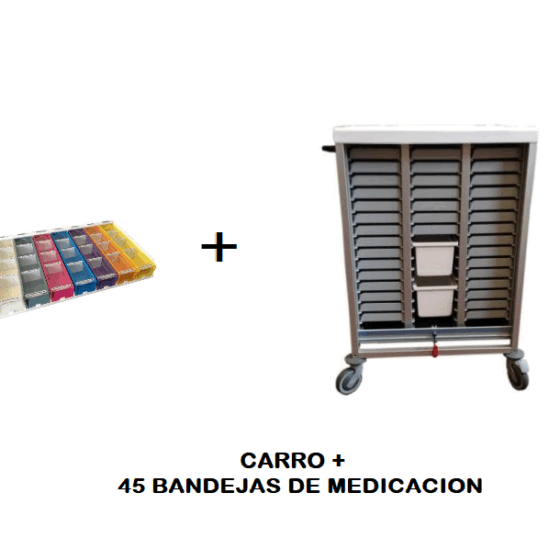 Carro de medicación más 45 bandejas de medicación ¡¡OFERTA!!